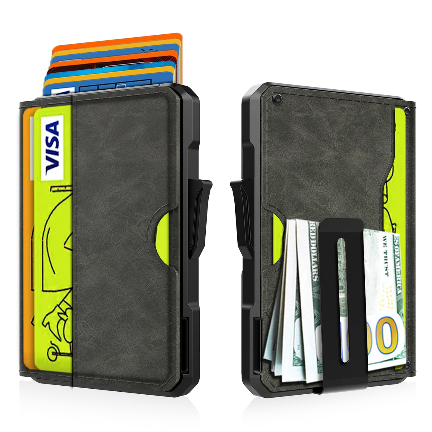 Business Compact Wallet with Money Clip and RFID Protection for Men
