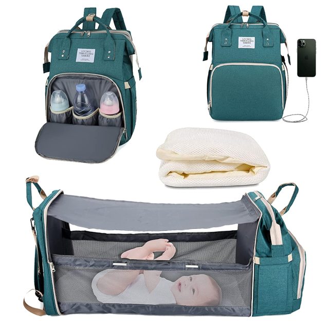 The 2 in 1 Large Capacity Nappy Bags with Changing Mat Convenient Baby