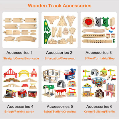 Educational Wooden Railway Track Expansion Set for Kids