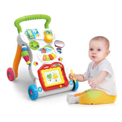 Multifunction Baby Push Walker Toy with Activity Board and Music
