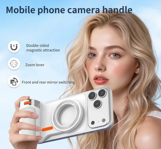Magnetic Bluetooth Phone Camera Grip with Remote & Fill Light