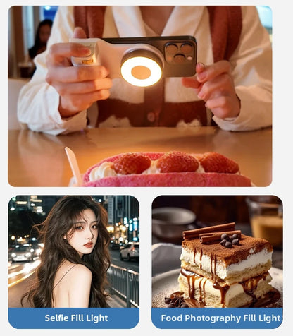 Magnetic Bluetooth Phone Camera Grip with Remote & Fill Light