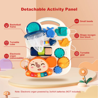 Multifunction Baby Push Walker Toy with Activity Board and Music