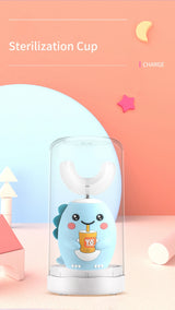 Kids U-Shaped Smart Electric Toothbrush Cartoon with Soft Silicone Head