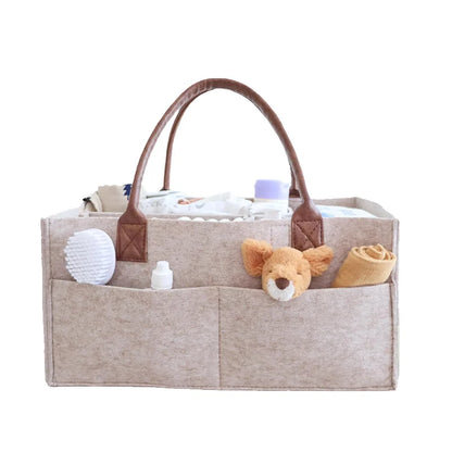 Baby Felt Diaper Caddy Organizer with Storage Pockets