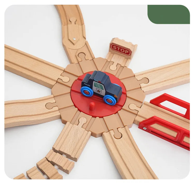 Educational Wooden Railway Track Expansion Set for Kids
