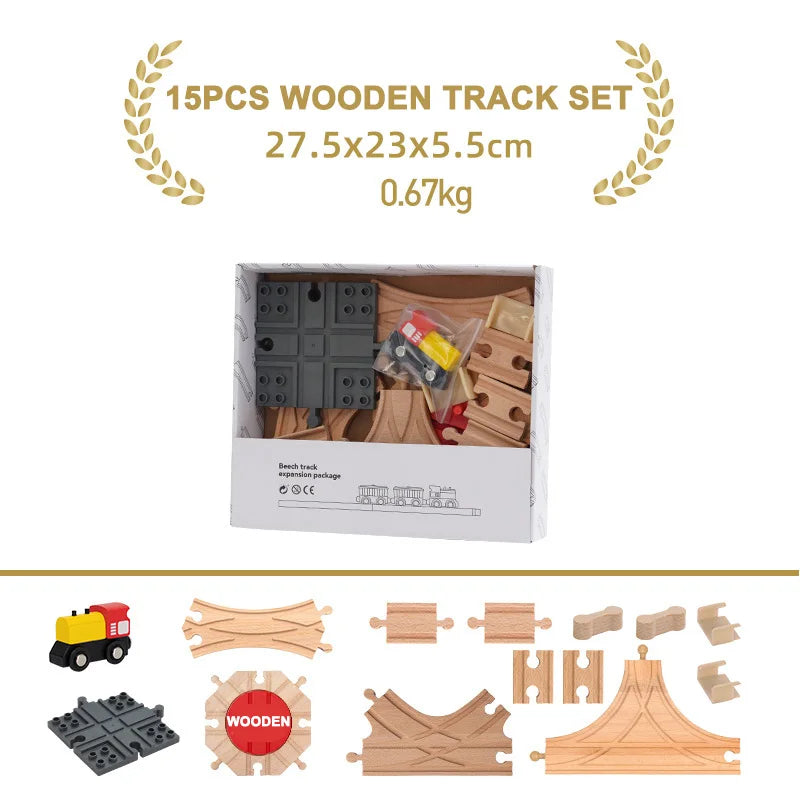 Educational Wooden Railway Track Expansion Set for Kids
