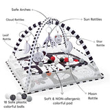 Baby Play Gym Activity Mat with Hanging Toys for Newborns and Infants