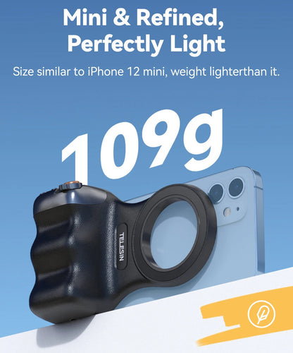 Magnetic Phone Camera Grip with Bluetooth Remote Control for iPhone and Android
