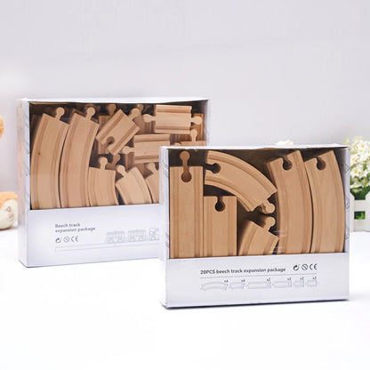 Educational Wooden Railway Track Expansion Set for Kids