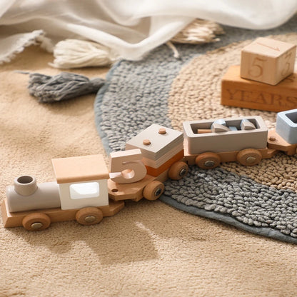 Wooden Montessori Train Learning Toy for Kids Gift