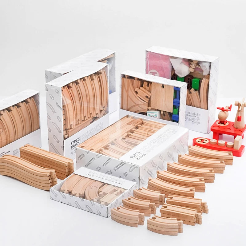 Educational Wooden Railway Track Expansion Set for Kids