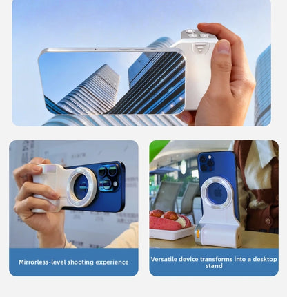 Magnetic Bluetooth Phone Camera Grip with Remote & Fill Light