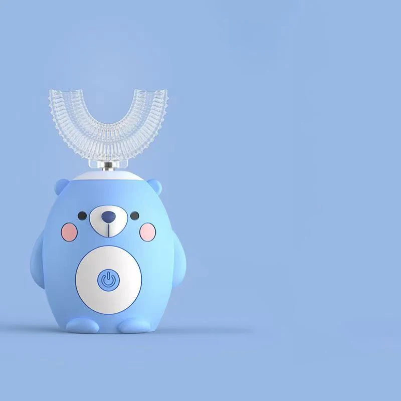 Children's Bear U-Shaped Electric Toothbrush with Soft Silicone Head