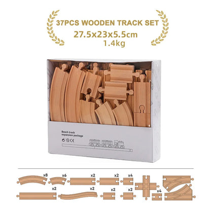 Educational Wooden Railway Track Expansion Set for Kids