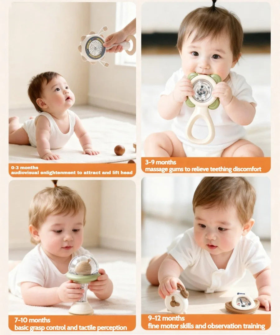 Baby Sensory Teething Toy Set with Rattles and Teethers