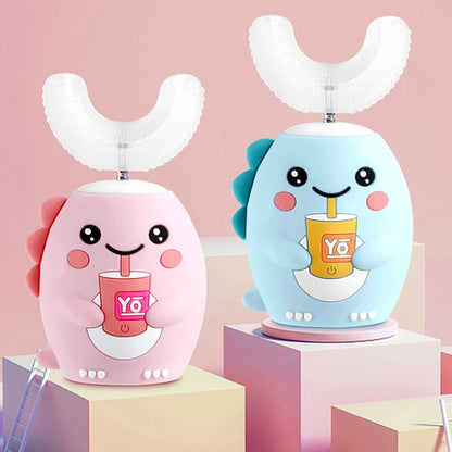 Kids U-Shaped Smart Electric Toothbrush Cartoon with Soft Silicone Head