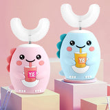 Kids U-Shaped Smart Electric Toothbrush Cartoon with Soft Silicone Head