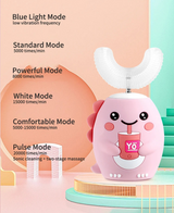 Kids U-Shaped Smart Electric Toothbrush Cartoon with Soft Silicone Head