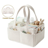 Baby Diaper Caddy Organizer Basket with Soft Corduroy Fabric