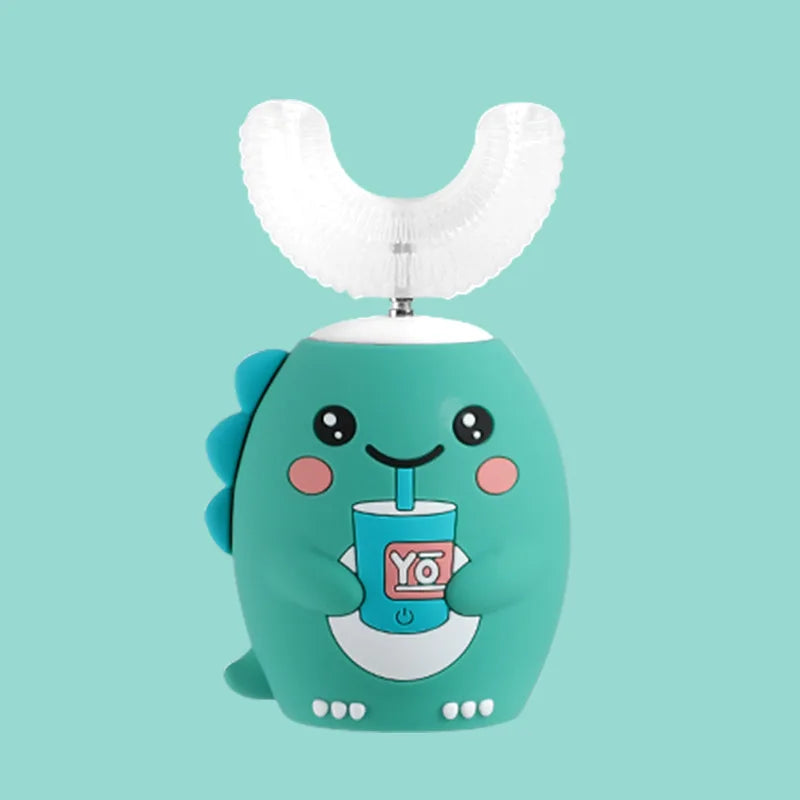 Kids U-Shaped Smart Electric Toothbrush Cartoon with Soft Silicone Head