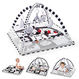 Baby Play Gym Activity Mat with Hanging Toys for Newborns and Infants