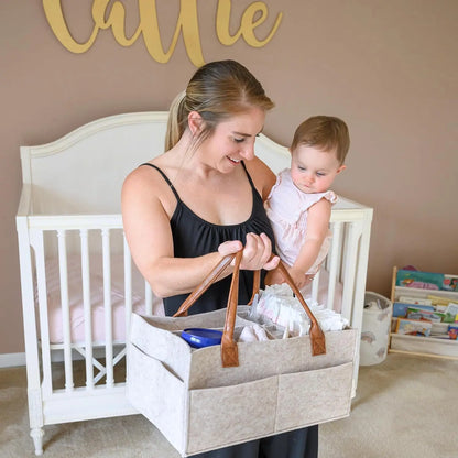 Baby Felt Diaper Caddy Organizer with Storage Pockets