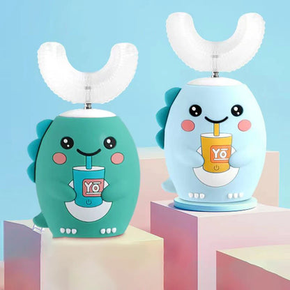 Kids U-Shaped Smart Electric Toothbrush Cartoon with Soft Silicone Head