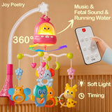 Baby Crib Mobile Rotating with Music Lights and Remote Control for Newborn Infant Gift