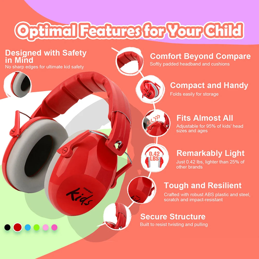 Kids Noise Reduction Earmuffs NRR 25dB Hearing Protection for Children