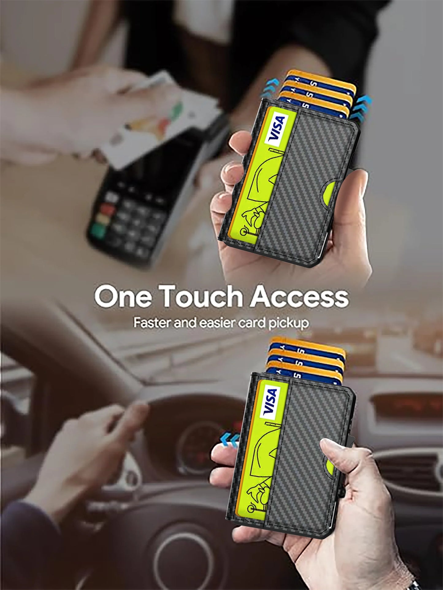 Business Compact Wallet with Money Clip and RFID Protection for Men