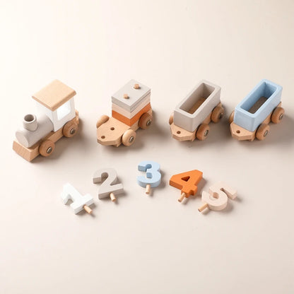 Wooden Montessori Train Learning Toy for Kids Gift