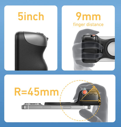 Magnetic Phone Camera Grip with Bluetooth Remote Control for iPhone and Android