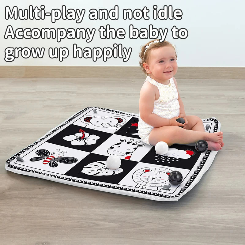 Baby Play Gym Activity Mat with Hanging Toys for Newborns and Infants