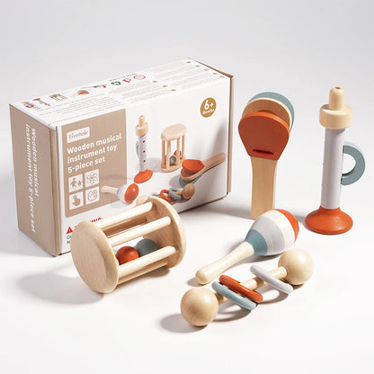 Montessori Sensory Rattle Wooden Learning Toys for Kids