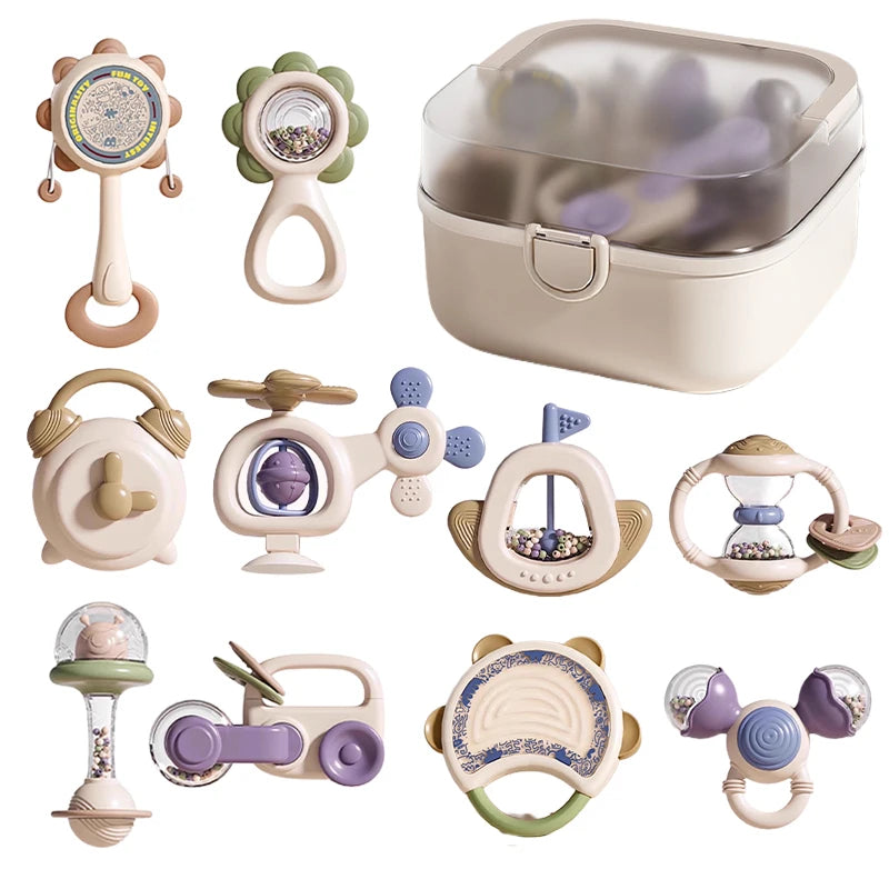 Baby Sensory Teething Toy Set with Rattles and Teethers