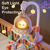 Baby Crib Mobile Rotating with Music Lights and Remote Control for Newborn Infant Gift