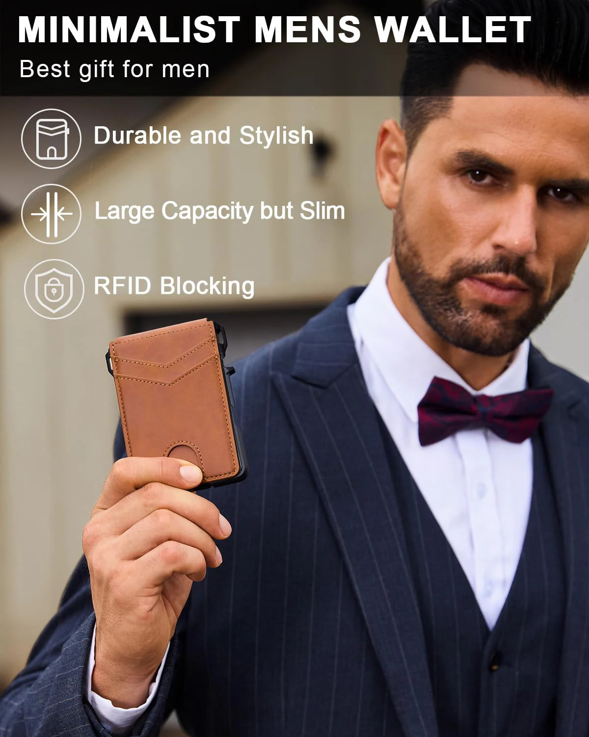 Smart Pop Up Card Holder RFID Protected Wallet with Money Clip for Men