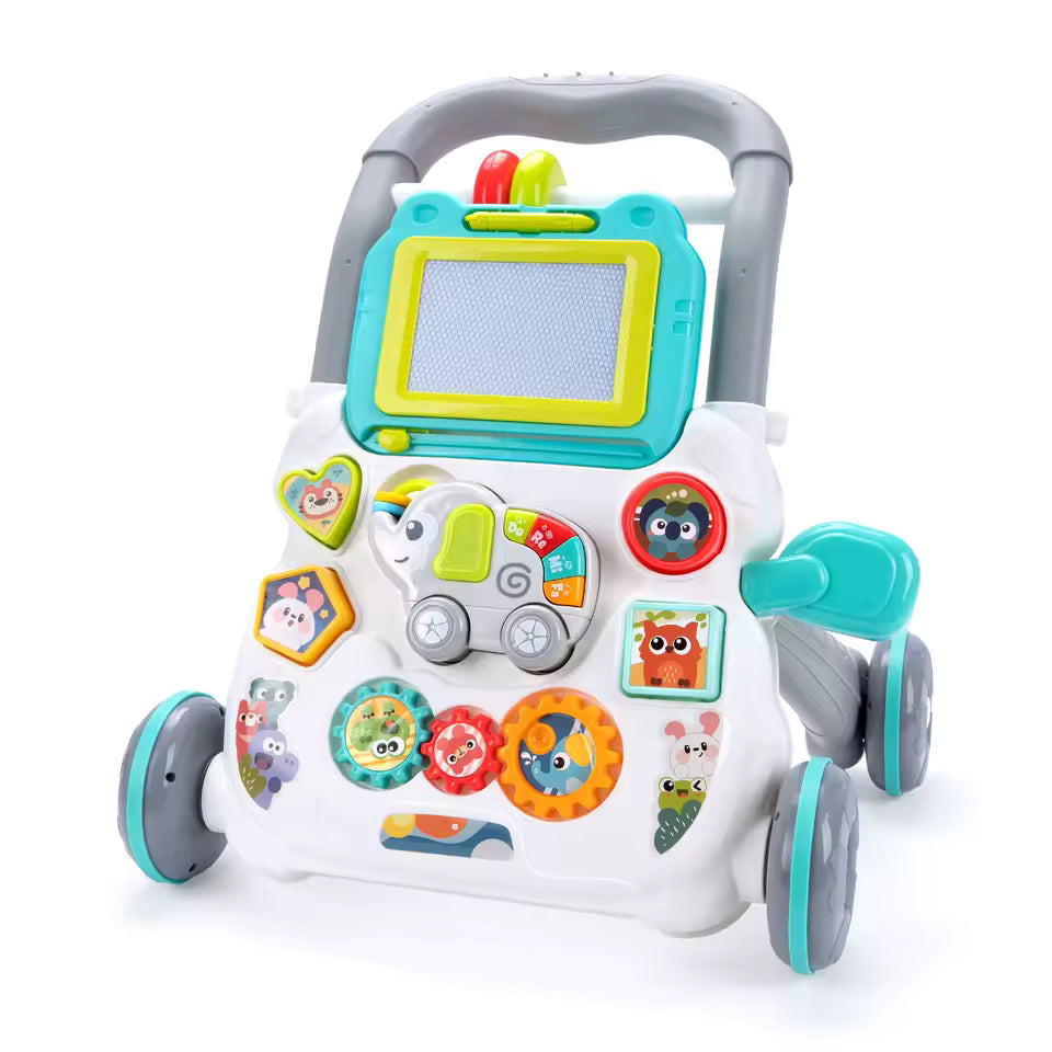 Multifunction Baby Push Walker Toy with Activity Board and Music