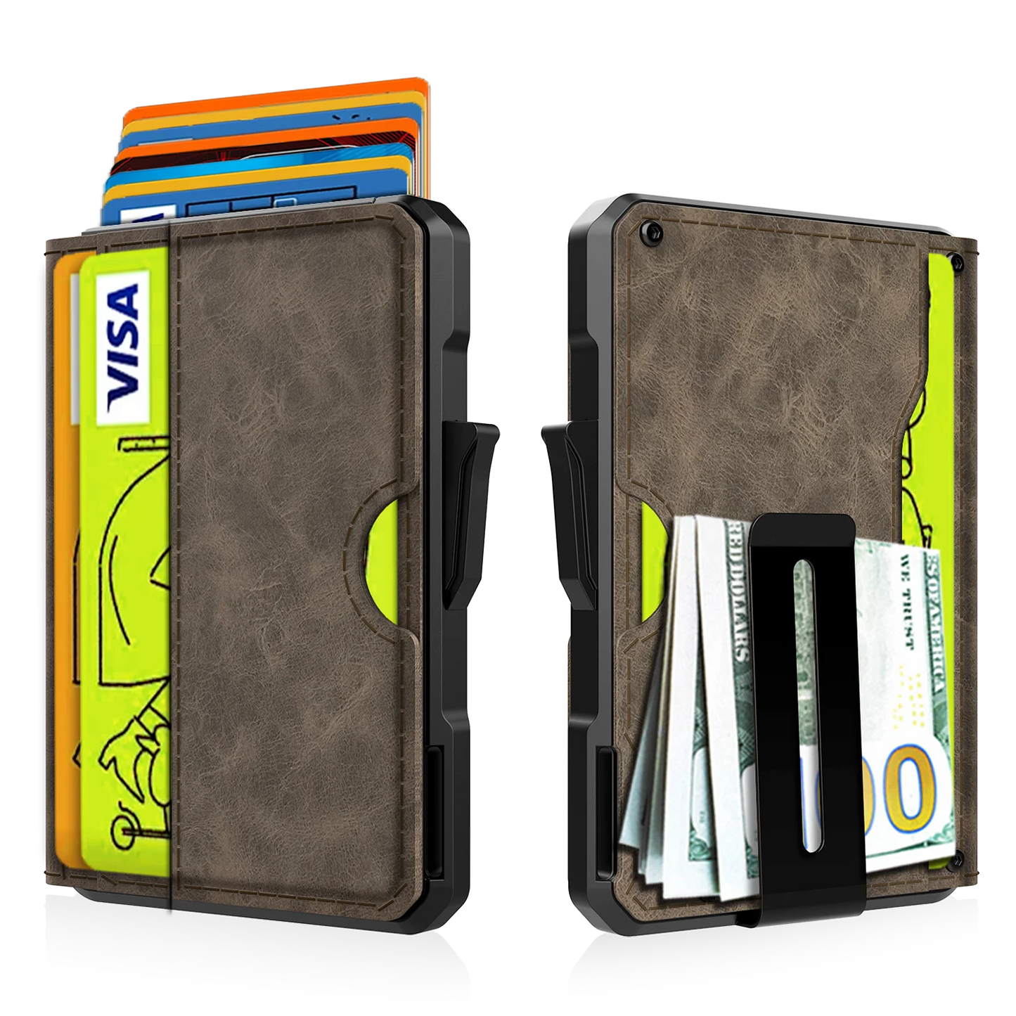 Business Compact Wallet with Money Clip and RFID Protection for Men