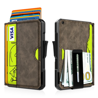 Business Compact Wallet with Money Clip and RFID Protection for Men