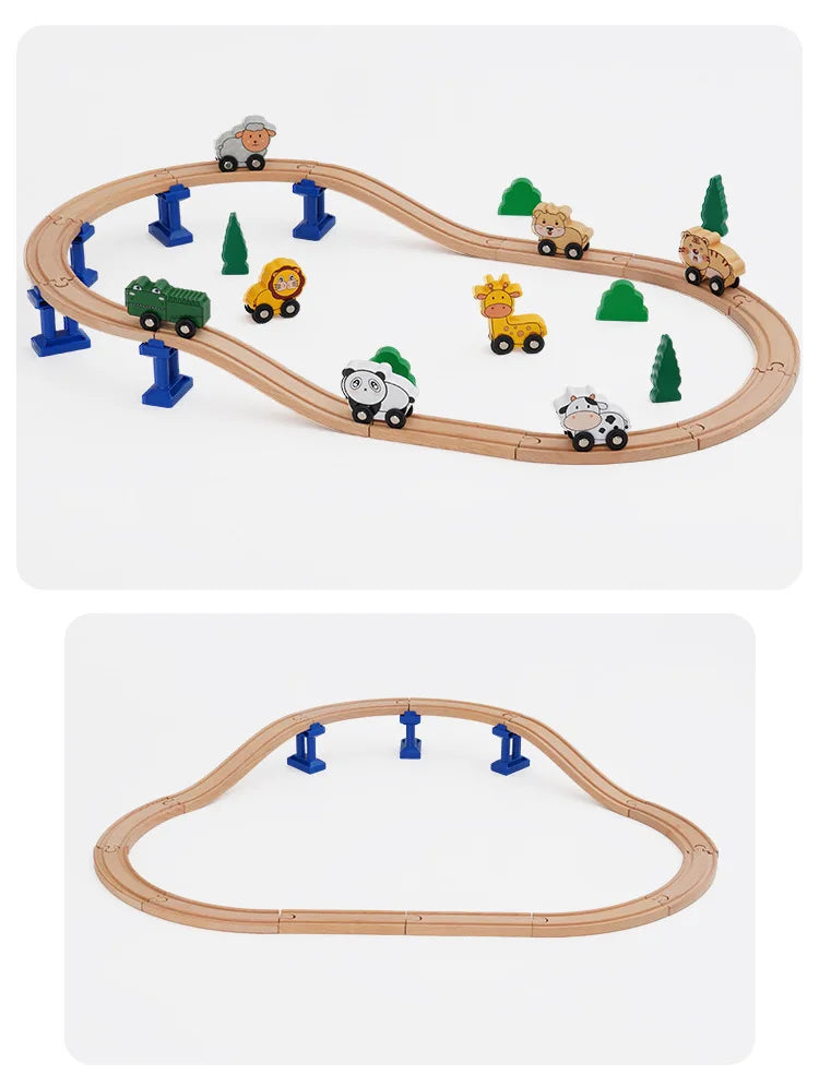 Educational Wooden Railway Track Expansion Set for Kids