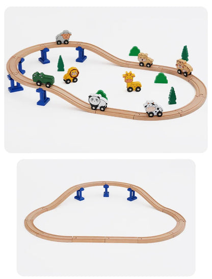 Educational Wooden Railway Track Expansion Set for Kids