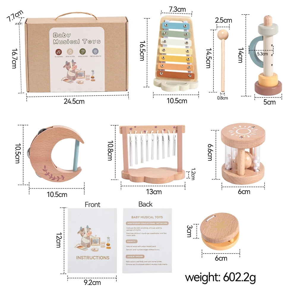 Montessori Wooden Music Instrument Set for Kids