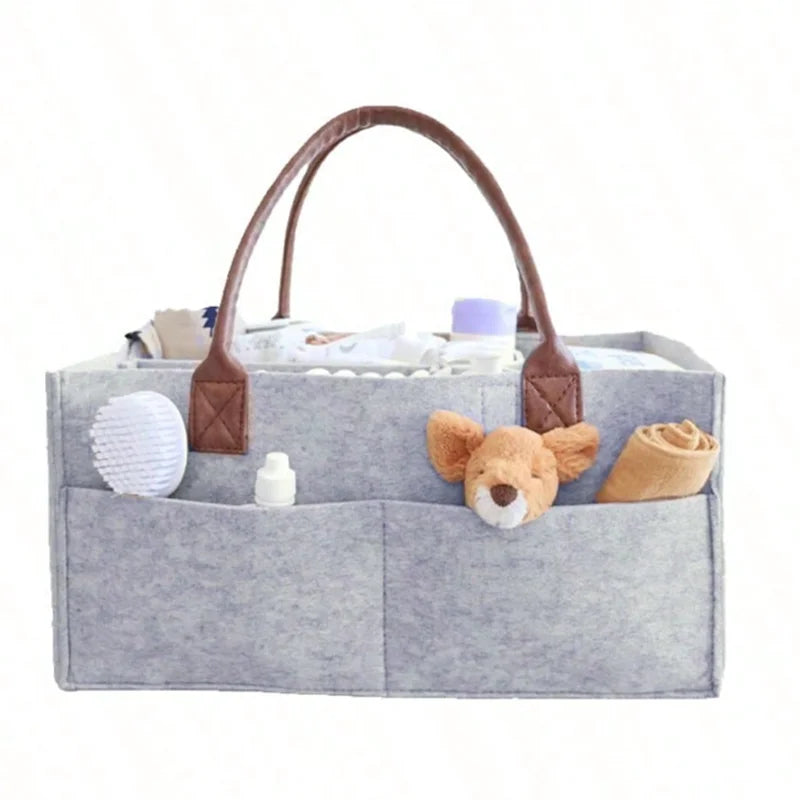 Baby Felt Diaper Caddy Organizer with Storage Pockets