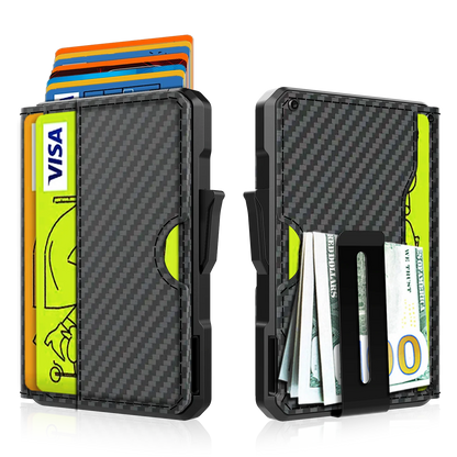 Business Compact Wallet with Money Clip and RFID Protection for Men