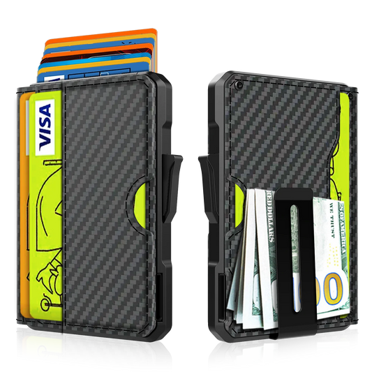 Business Compact Wallet with Money Clip and RFID Protection for Men