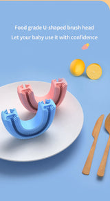 Kids U-Shaped Smart Electric Toothbrush Cartoon with Soft Silicone Head