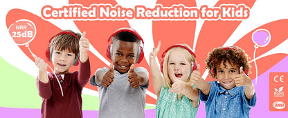 Kids Noise Reduction Earmuffs NRR 25dB Hearing Protection for Children