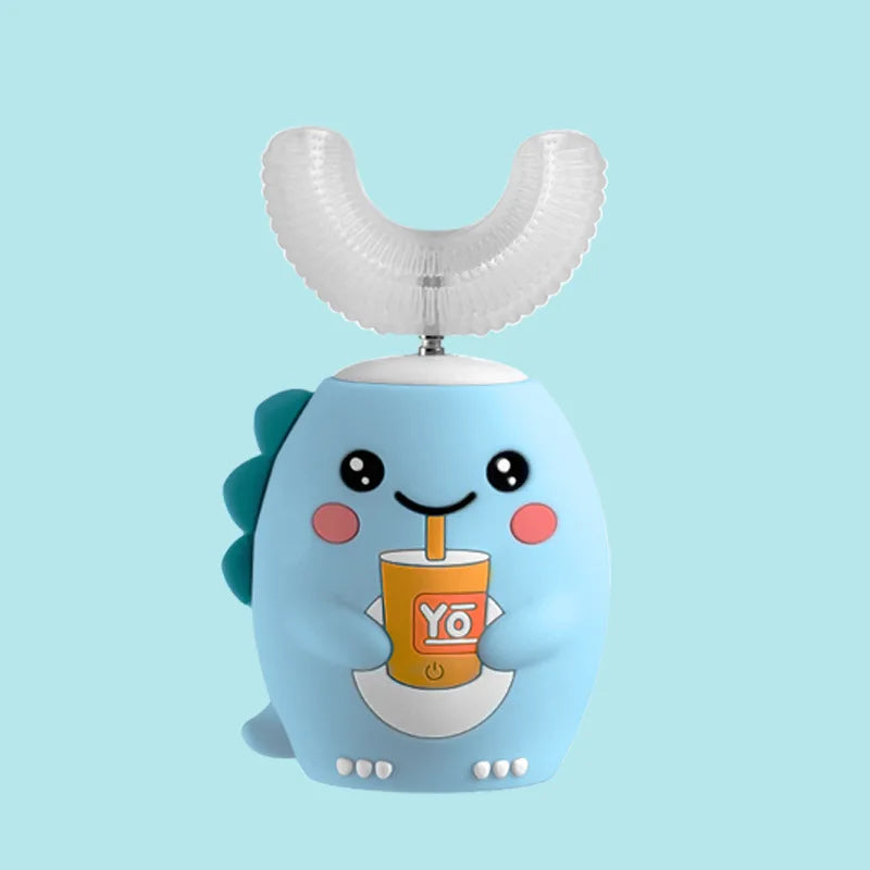 Kids U-Shaped Smart Electric Toothbrush Cartoon with Soft Silicone Head